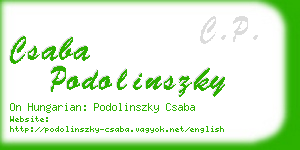 csaba podolinszky business card